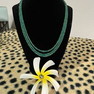 Precious Natural Stone Emerald Necklace